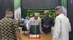 برپایی موکب پذیرایی توسط آموزشکده ملی مهارت میناب در گلزار شهدا 7